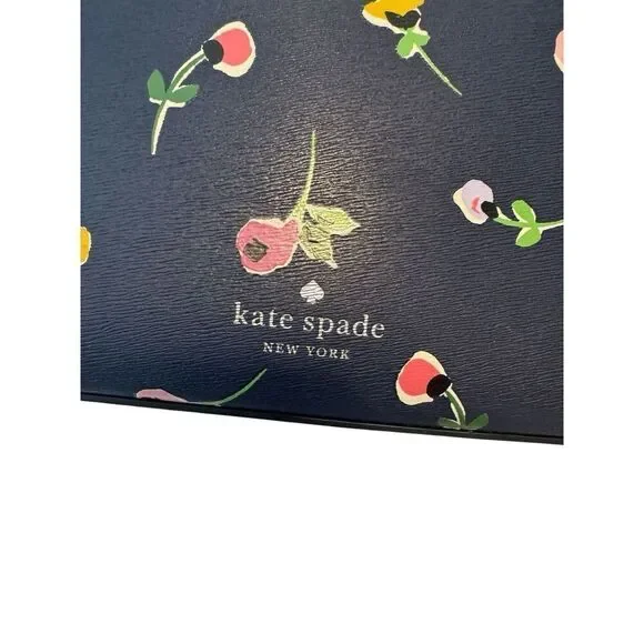 Kate Spade Kaci Navy/Purple Floral Ditsy Medium Tote Purse SOLD OUT! - Picture 5 of 9